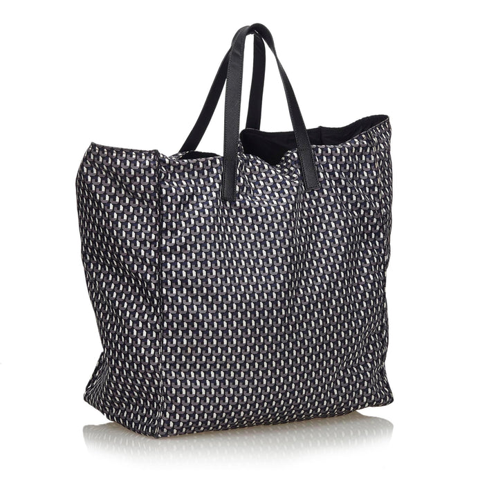 Pre-Loved Prada Gray Nylon Fabric Stampato Tote Bag Italy