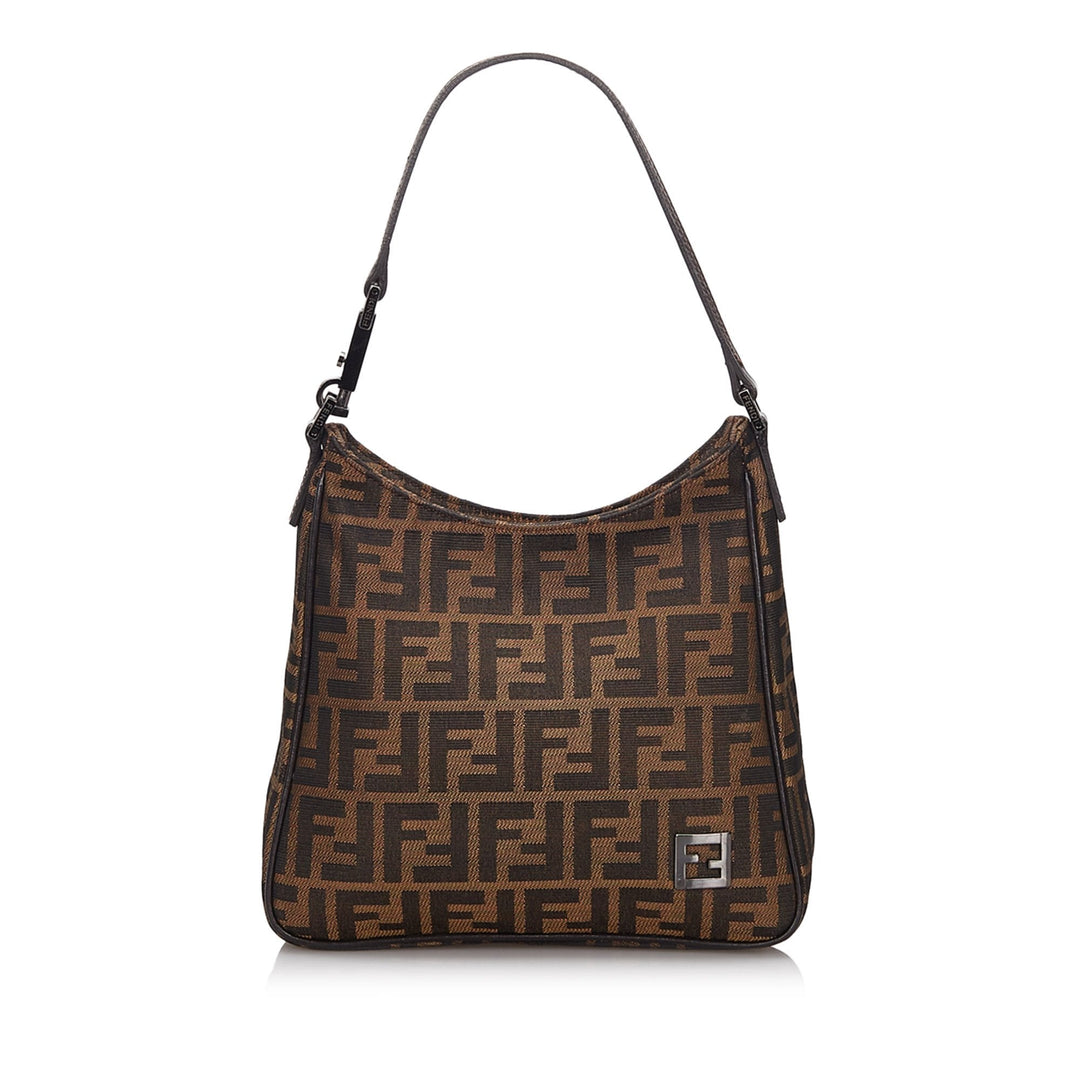 Pre-Loved Fendi Brown Canvas Fabric Zucca Shoulder Bag Italy