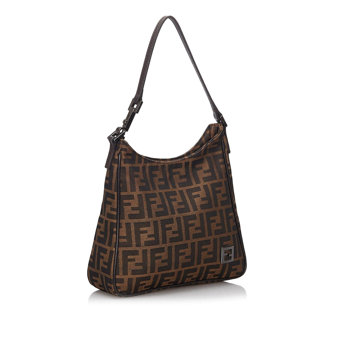 Pre-Loved Fendi Brown Canvas Fabric Zucca Shoulder Bag Italy