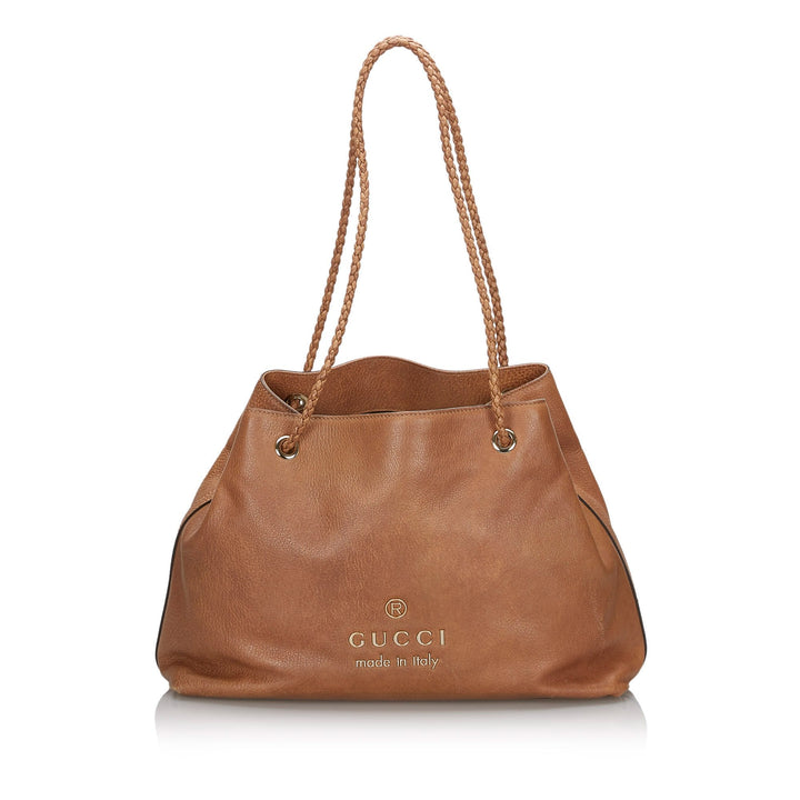 Pre-Loved G*G Brown Light Others Leather Gifford Tote Bag Italy