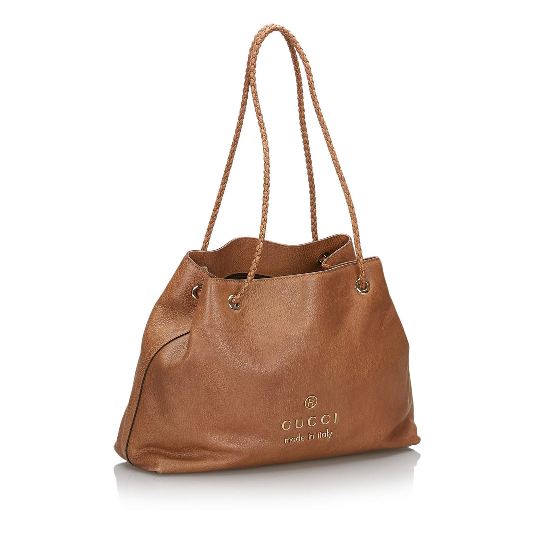 Pre-Loved G*G Brown Light Others Leather Gifford Tote Bag Italy