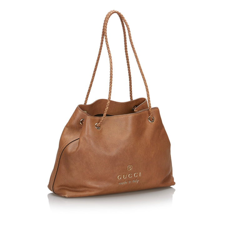 Pre-Loved G*G Brown Light Others Leather Gifford Tote Bag Italy