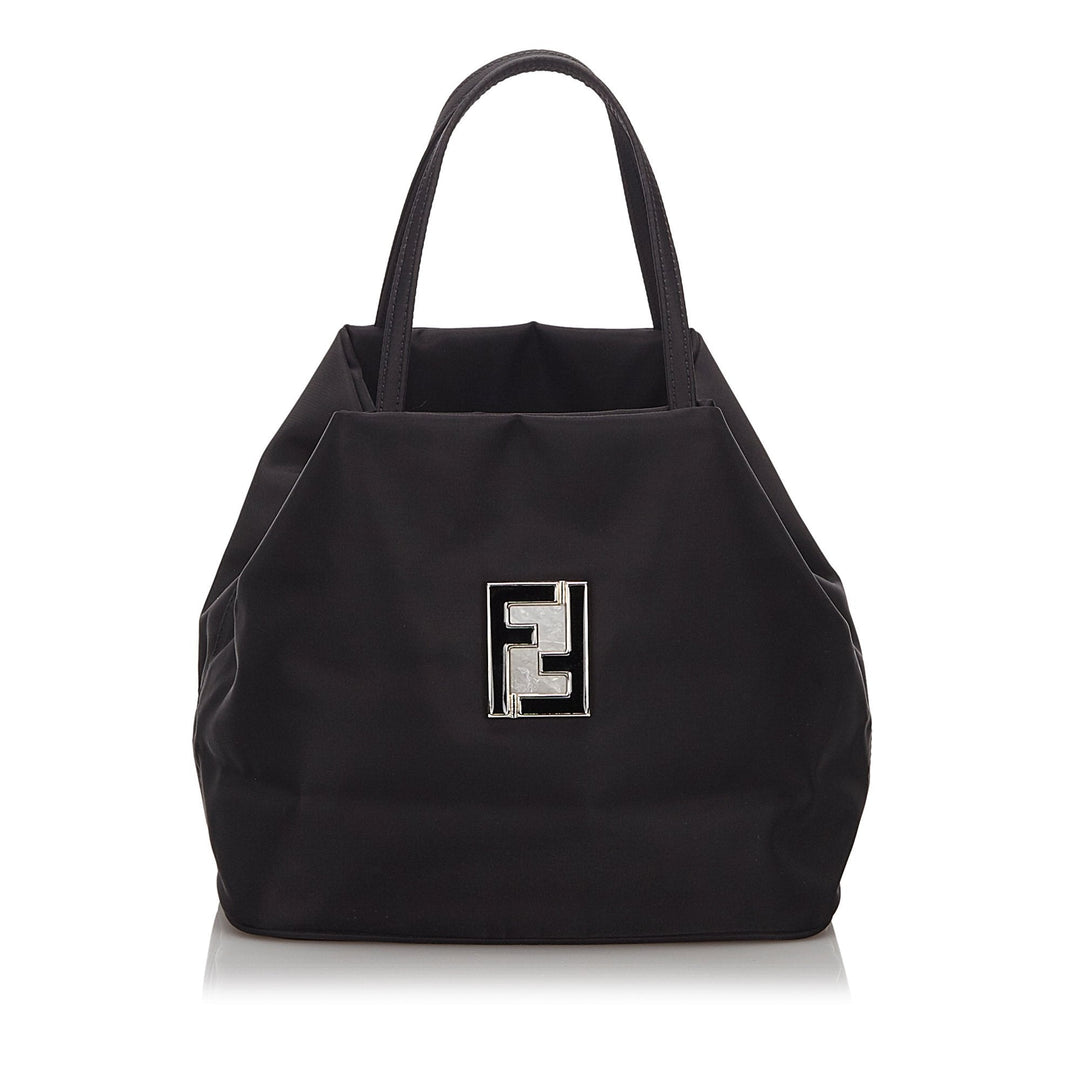 Pre-Loved Fendi Black Nylon Fabric Tote Bag Italy