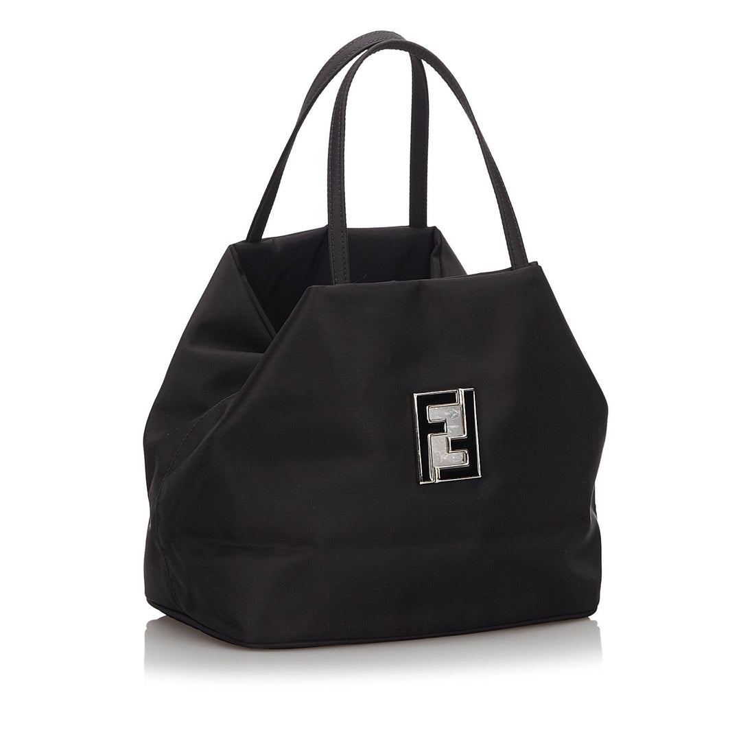 Pre-Loved Fendi Black Nylon Fabric Tote Bag Italy