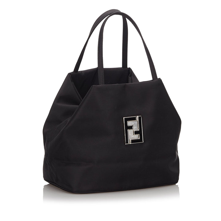 Pre-Loved Fendi Black Nylon Fabric Tote Bag Italy