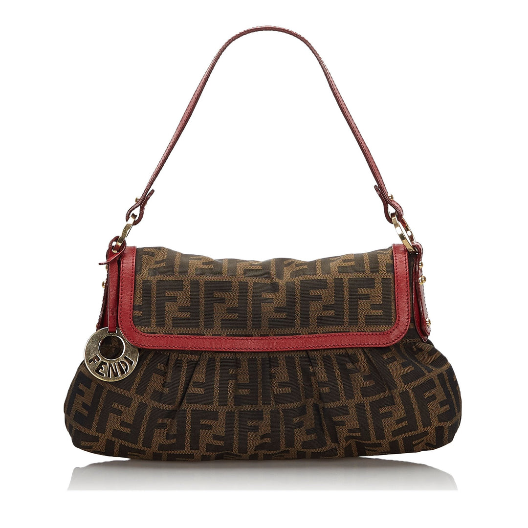 Pre-Loved Fendi Brown Canvas Fabric Zucca Chef Baguette ITALY