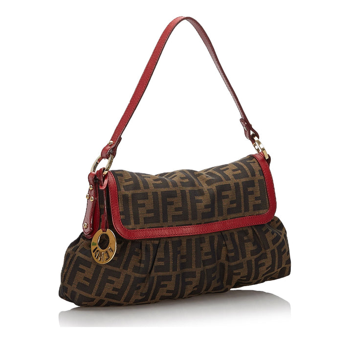 Pre-Loved Fendi Brown Canvas Fabric Zucca Chef Baguette ITALY