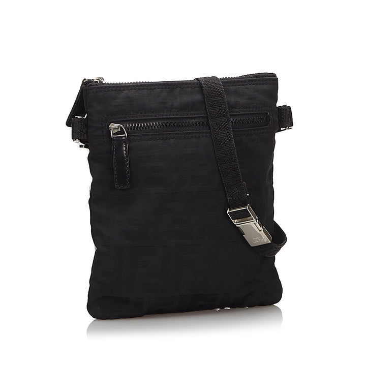 Pre-Loved Fendi Black Canvas Fabric Zucca Crossbody Bag Italy