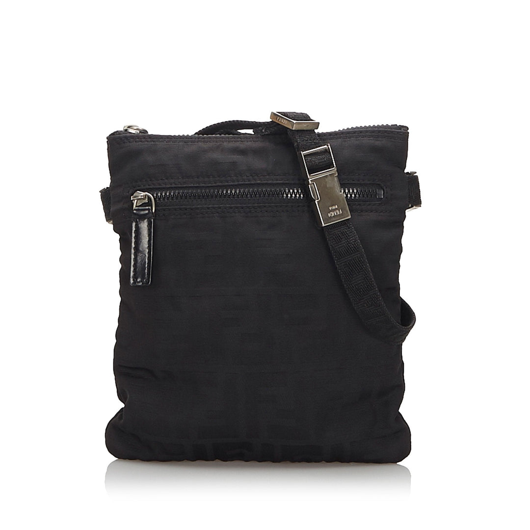 Pre-Loved Fendi Black Canvas Fabric Zucca Crossbody Bag Italy