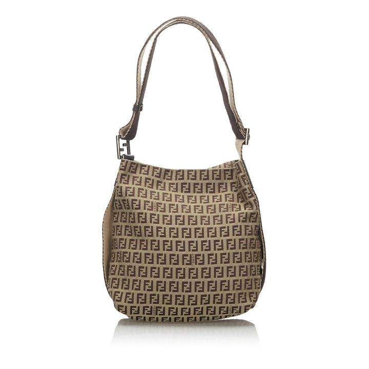Pre-Loved Fendi Brown Canvas Fabric Zucchino Crossbody Bag Italy