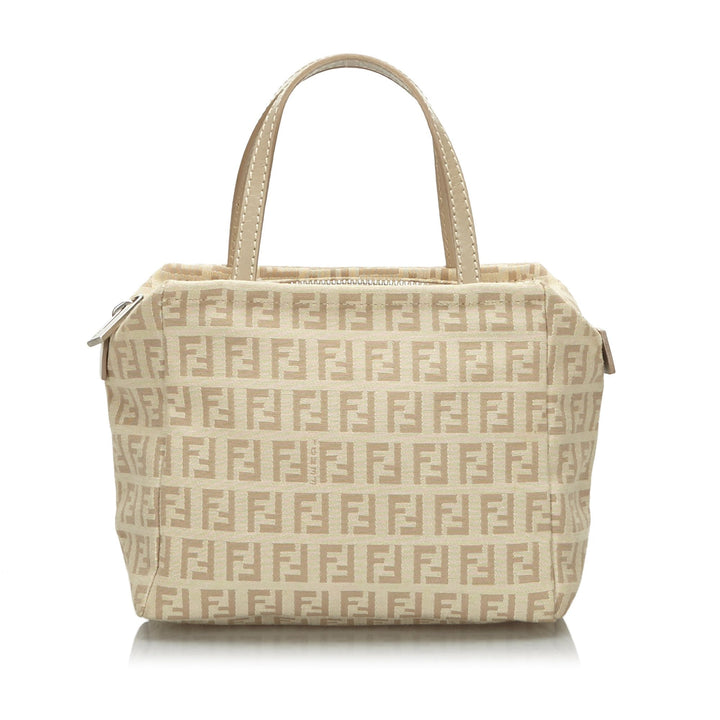 Pre-Loved Fendi Gray Canvas Fabric Zucchino Handbag Italy