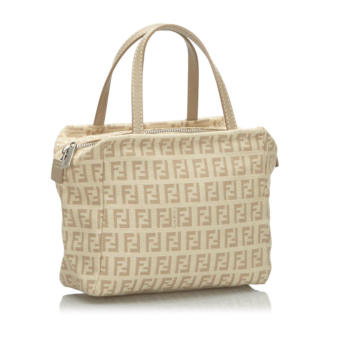 Pre-Loved Fendi Gray Canvas Fabric Zucchino Handbag Italy