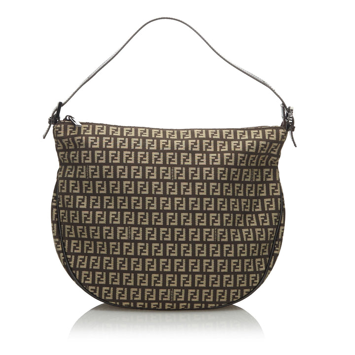 Pre-Loved Fendi Black Canvas Fabric Zucchino Shoulder Bag Italy
