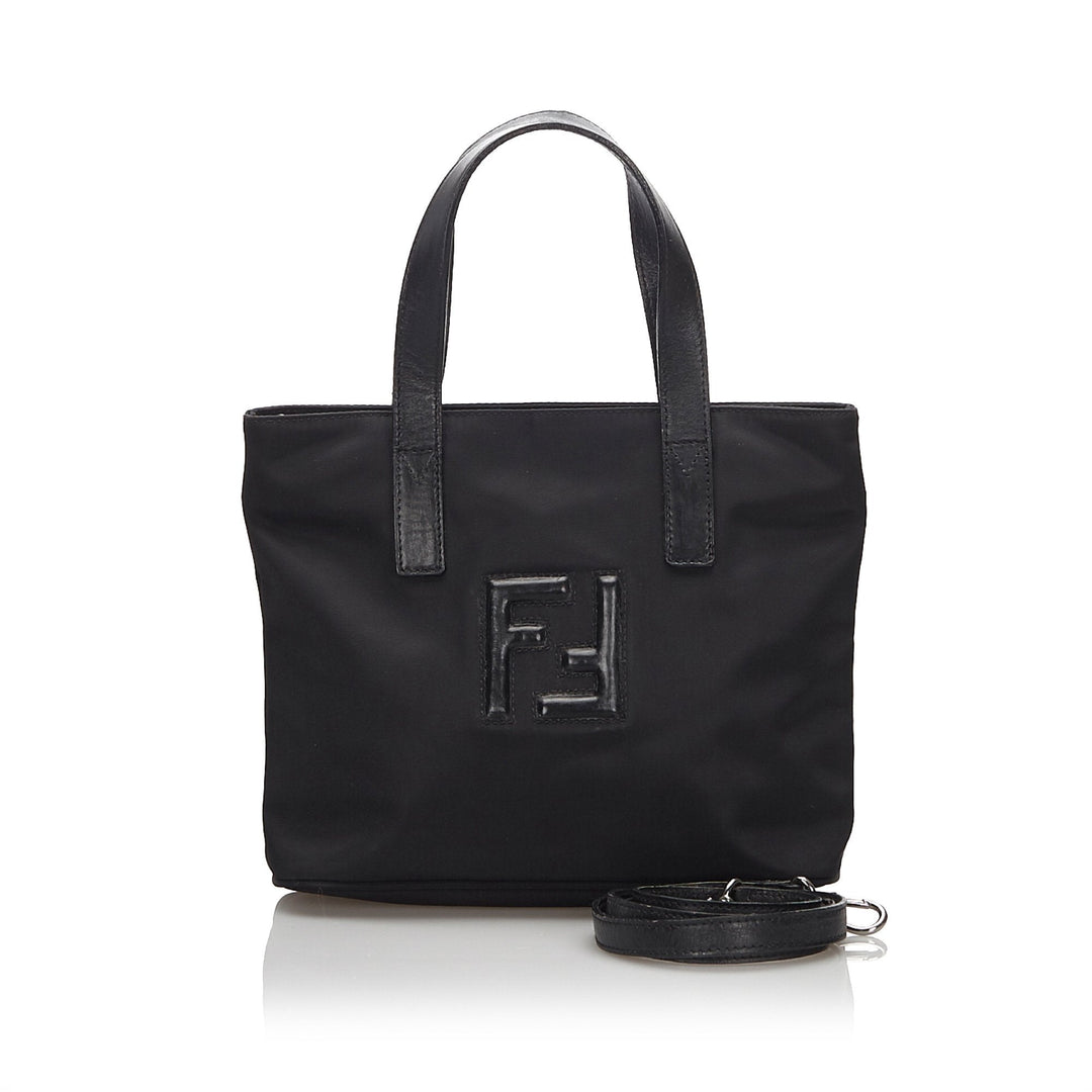 Pre-Loved Fendi Black Nylon Fabric Satchel Italy