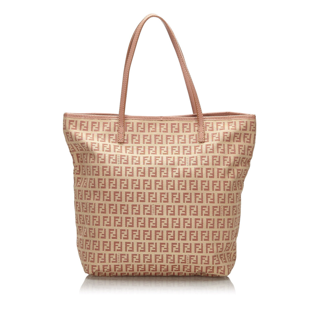 Pre-Loved Fendi Pink Canvas Fabric Zucchino Tote Bag Italy