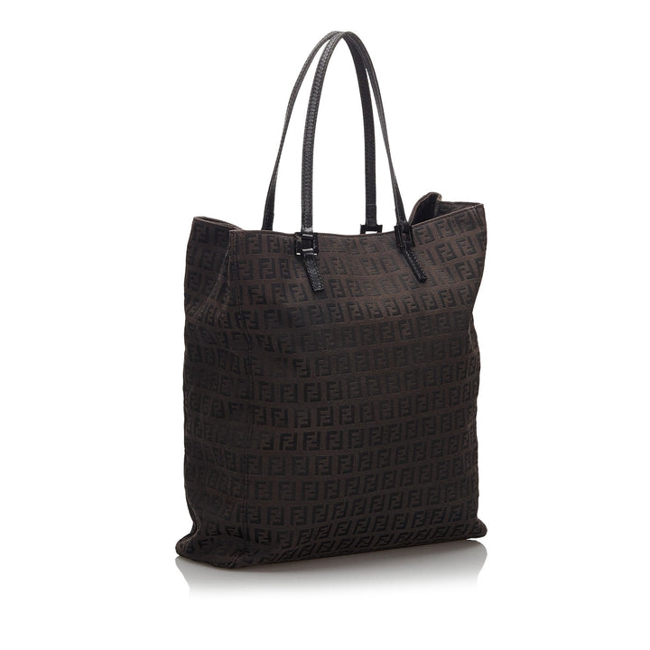 Pre-Loved Fendi Brown Dark Canvas Fabric Zucchino Tote Bag Italy