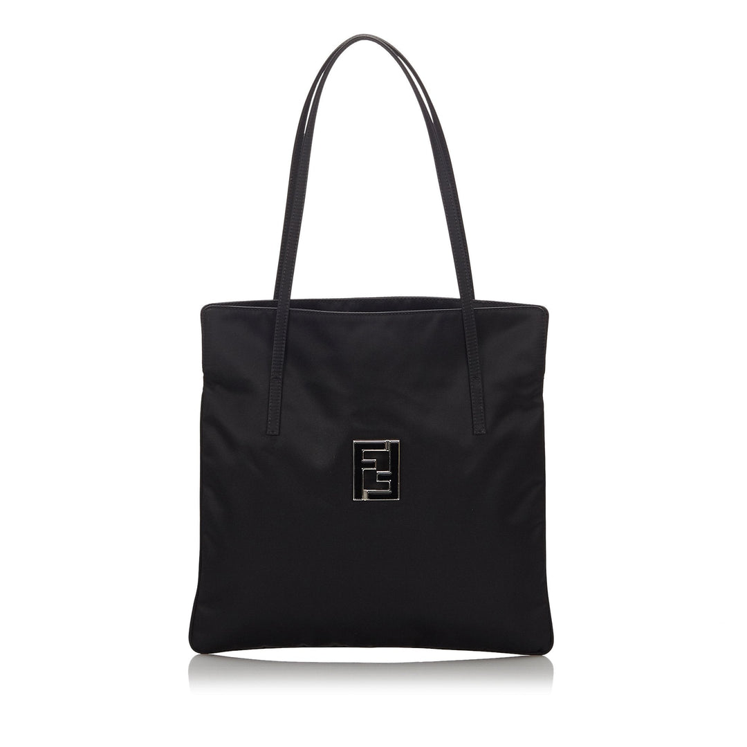 Pre-Loved Fendi Black Nylon Fabric Tote Bag Italy