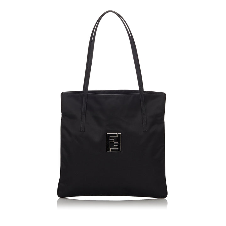 Pre-Loved Fendi Black Nylon Fabric Tote Bag Italy