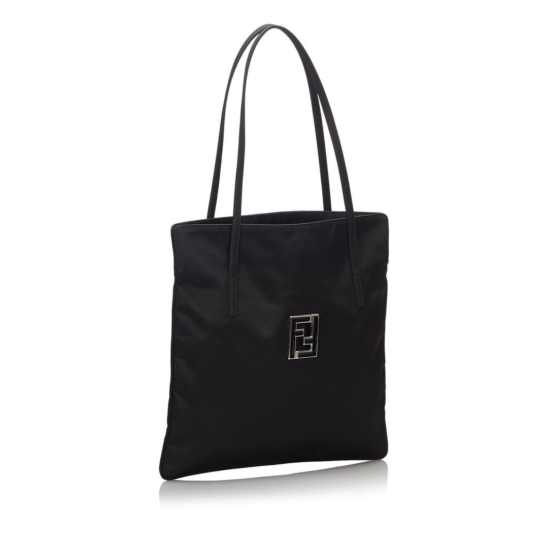Pre-Loved Fendi Black Nylon Fabric Tote Bag Italy