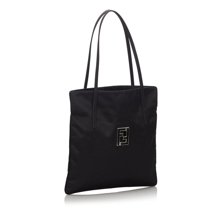 Pre-Loved Fendi Black Nylon Fabric Tote Bag Italy