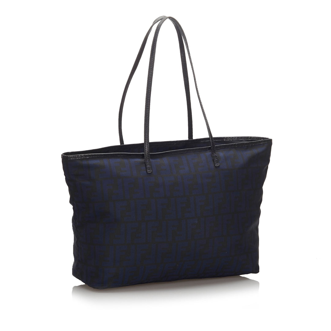 Pre-Loved Fendi Black Nylon Fabric Zucca Tote Bag Italy