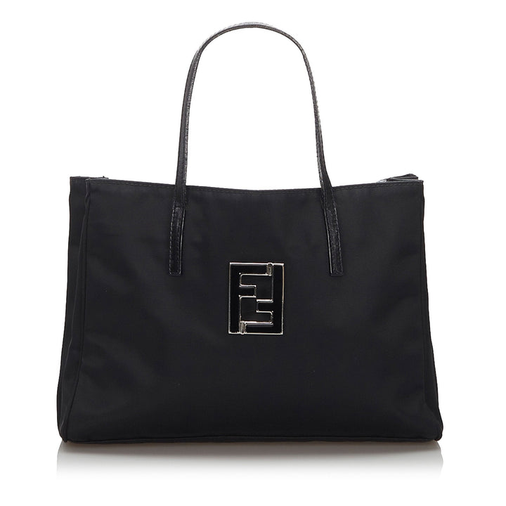 Pre-Loved Fendi Black Nylon Fabric Tote Bag Italy
