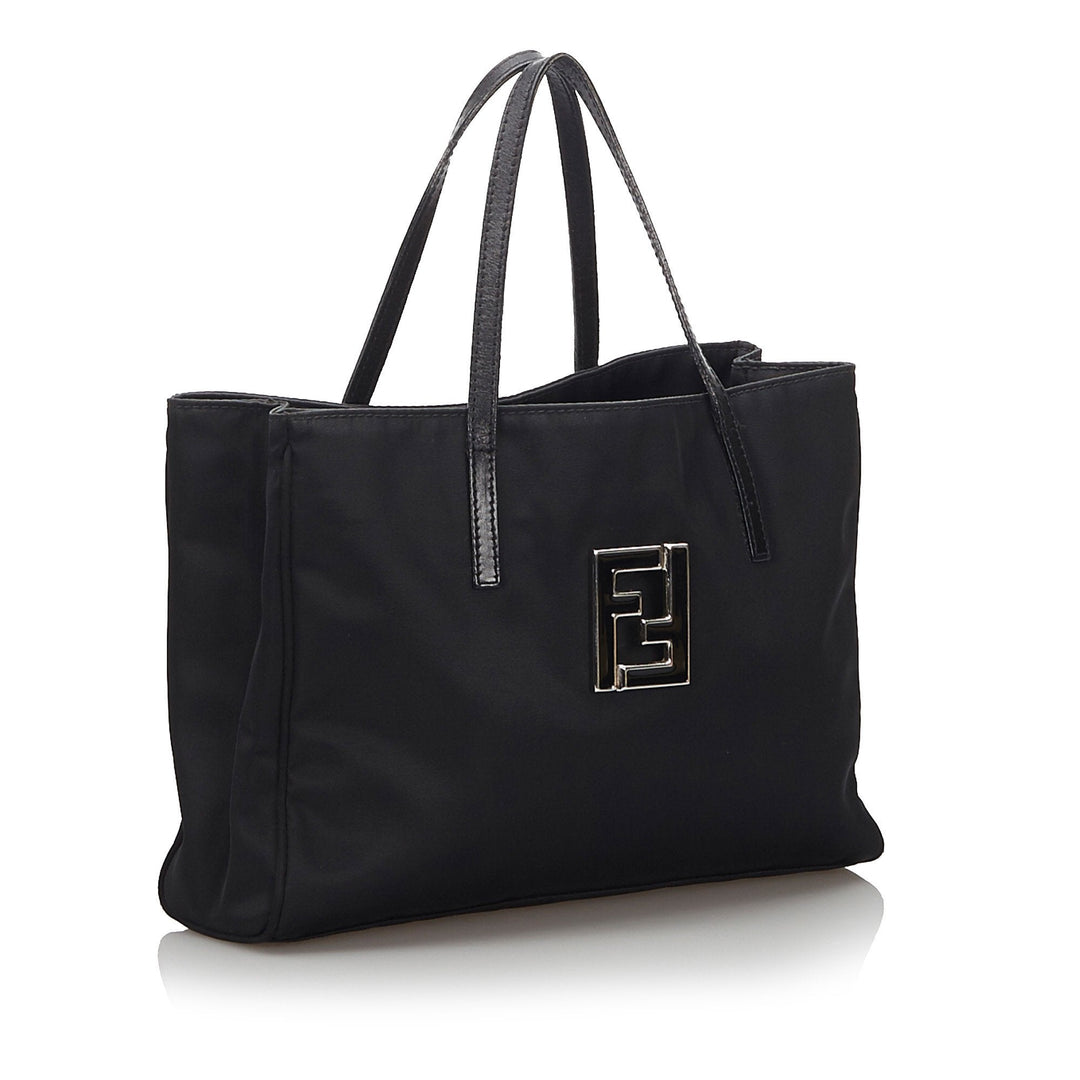 Pre-Loved Fendi Black Nylon Fabric Tote Bag Italy