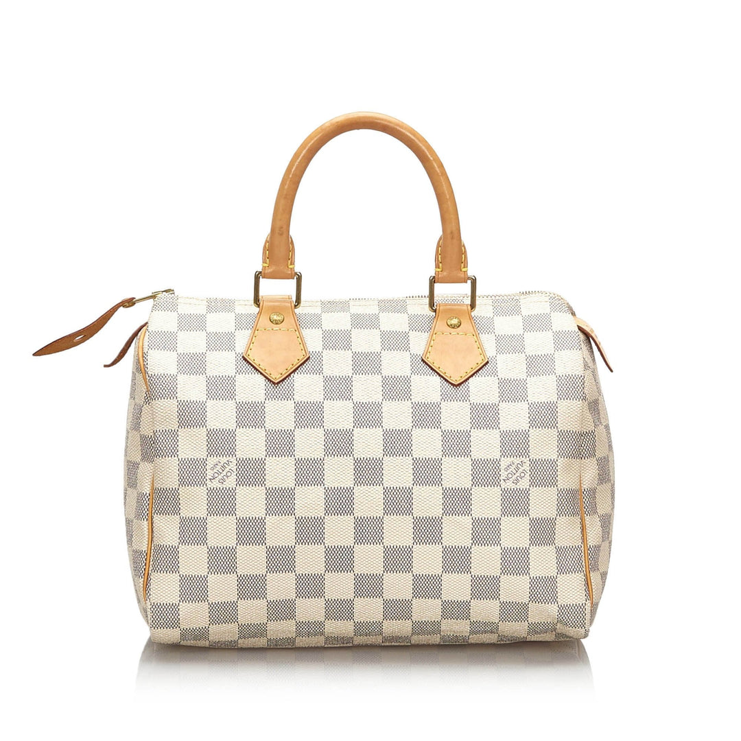 Pre-Loved Louis Vuitton White Damier Canvas Azur Speedy 25 France