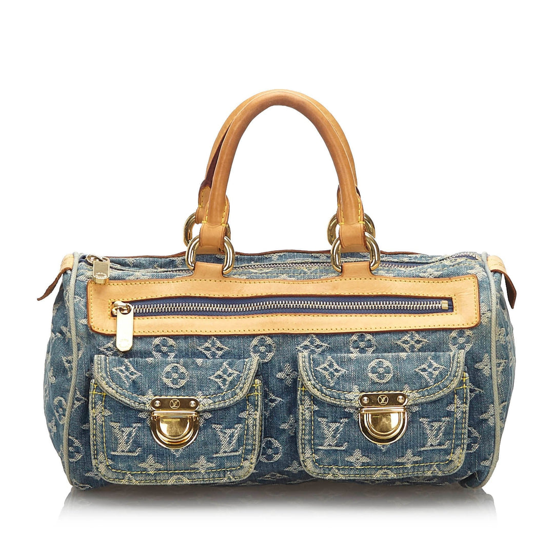 Pre-Loved Louis Vuitton Blue Denim Fabric Monogram Neo Speedy France