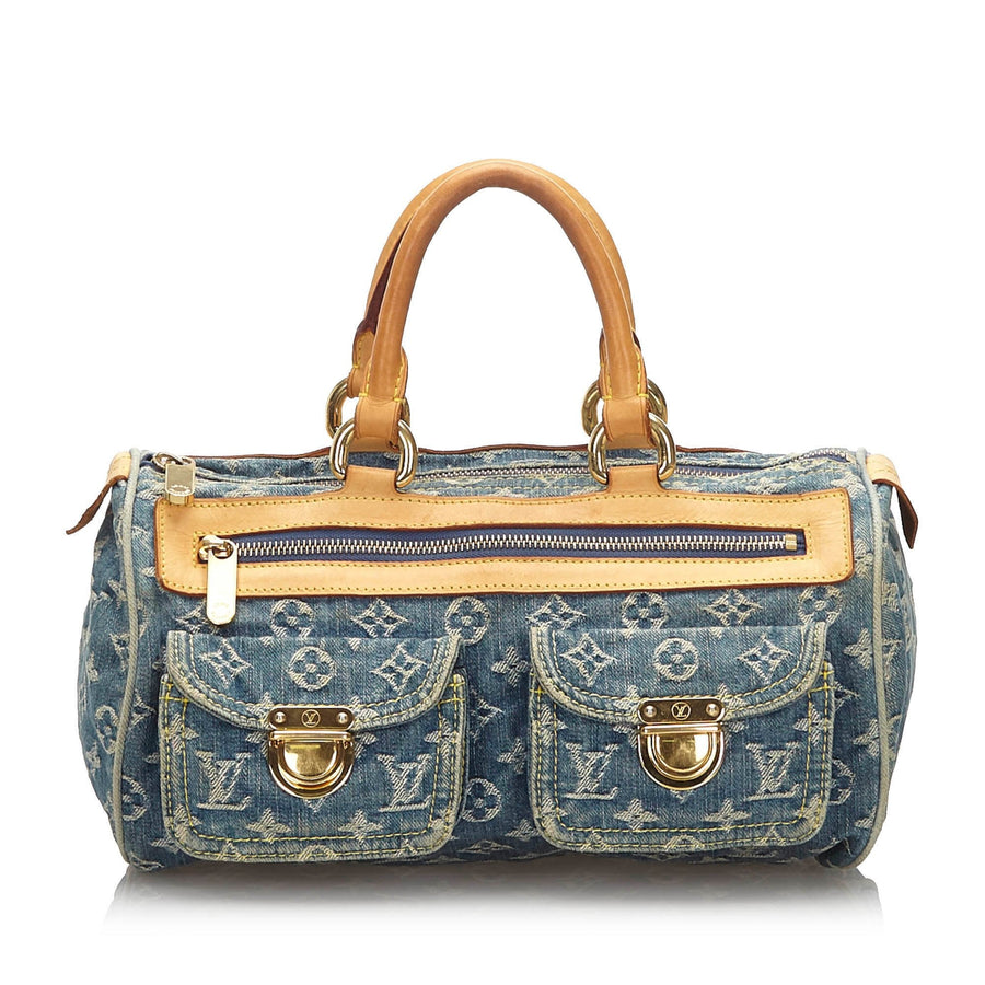 Pre-Loved Louis Vuitton Blue Denim Fabric Monogram Neo Speedy France