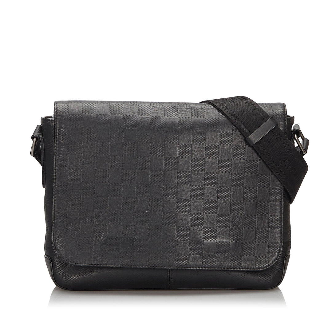 Pre-Loved Louis Vuitton Black Damier Canvas Infini District MM Italy