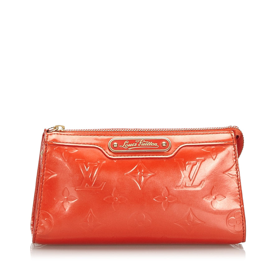 Pre-Loved Louis Vuitton Orange Vernis Trousse Cosmetic Pouch France