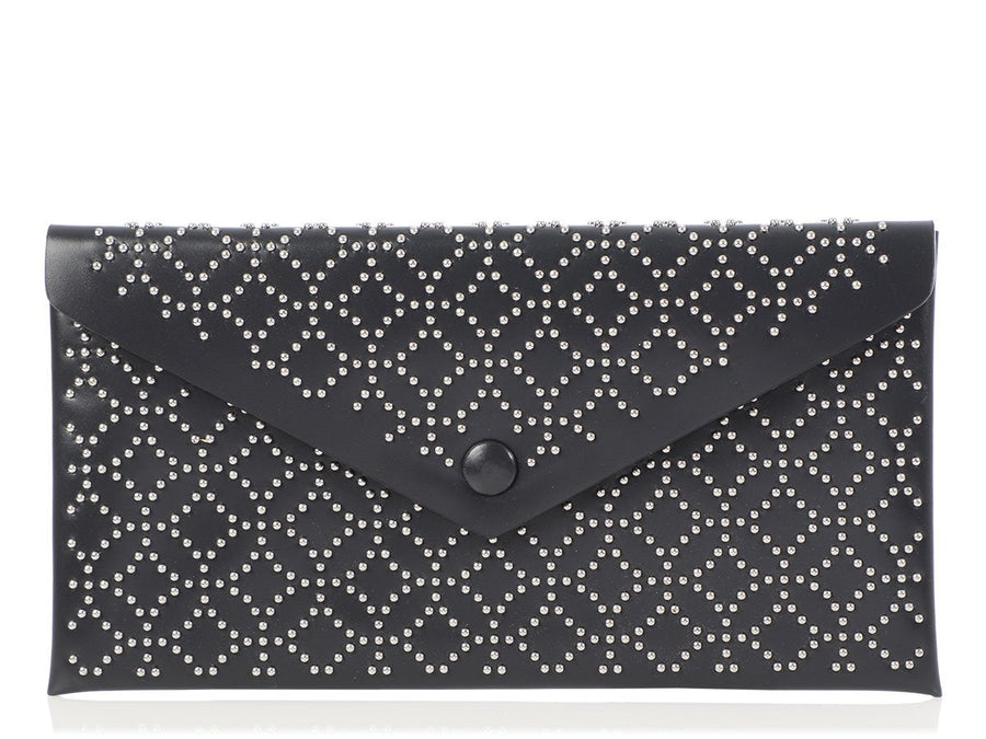Alaia Black Studded Louise Embellished Envelope Clutch