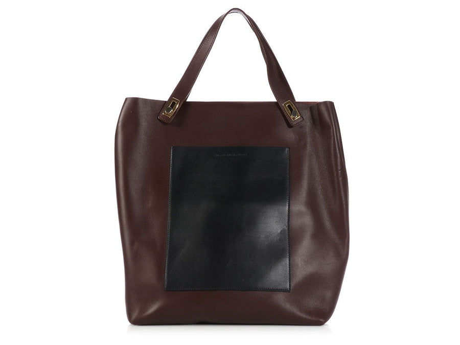 Balenciaga Brown Colorblock Tote
