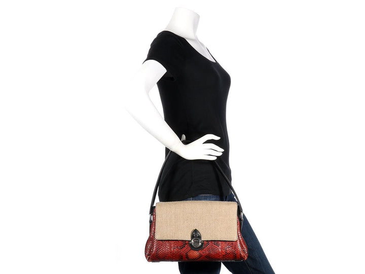 Balenciaga Tricolor Snakeskin Shoulder Bag