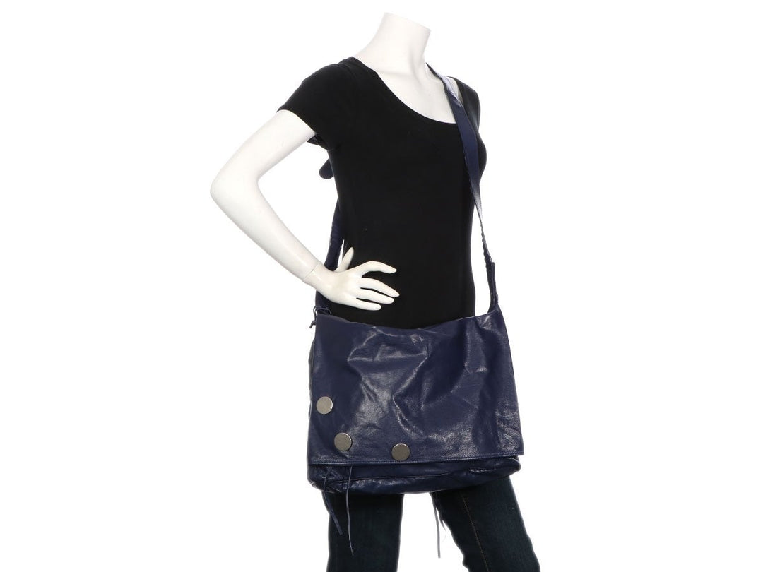 Balenciaga 2009 Dark Blue Chèvre Messenger Bag