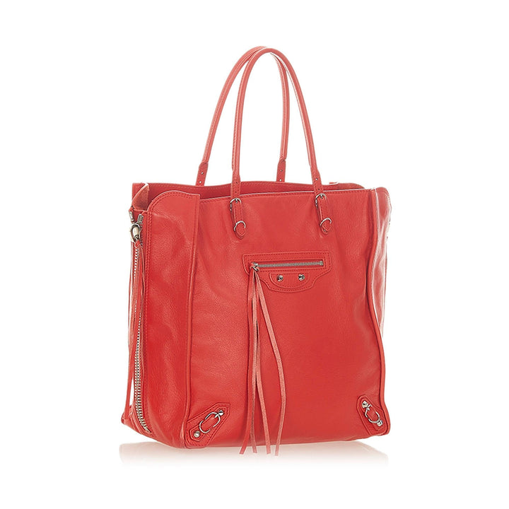 Balenciaga Motocross Papier A5 Zip Around Tote Bag (SHG-20402)