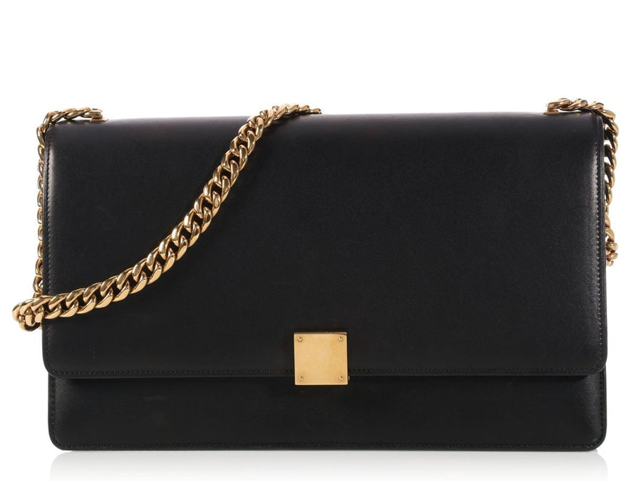 Céline Medium Black Case Chain Flap