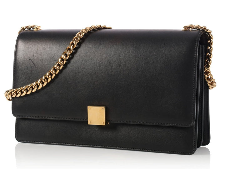 Céline Medium Black Case Chain Flap