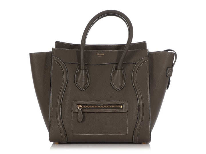 Céline Stone Baby Drummed Calfskin Mini Luggage