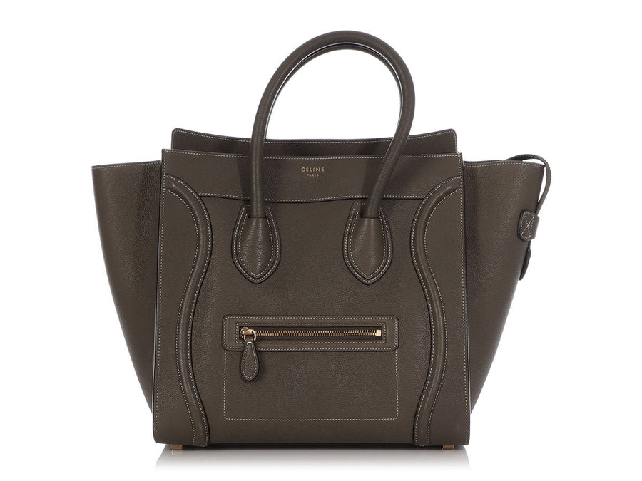 Céline Stone Baby Drummed Calfskin Mini Luggage