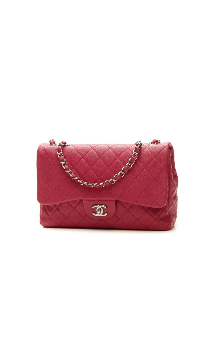 Classic Jumbo Single Flap Bag - Raspberry