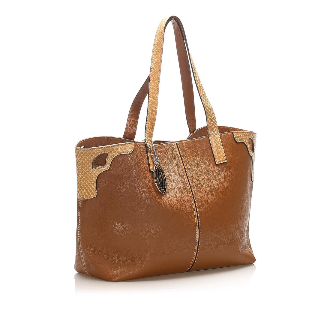Cartier Marcello Leather Tote Bag (SHG-15135)