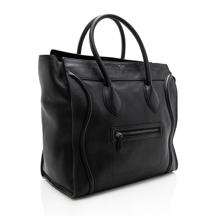 Celine Drummed Calfskin Medium Luggage Tote (SHF-14512)