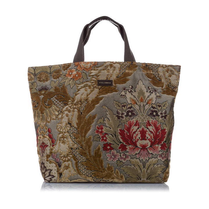 Dolce & Gabbana Floral Canvas Tote Bag (SHG-14249)