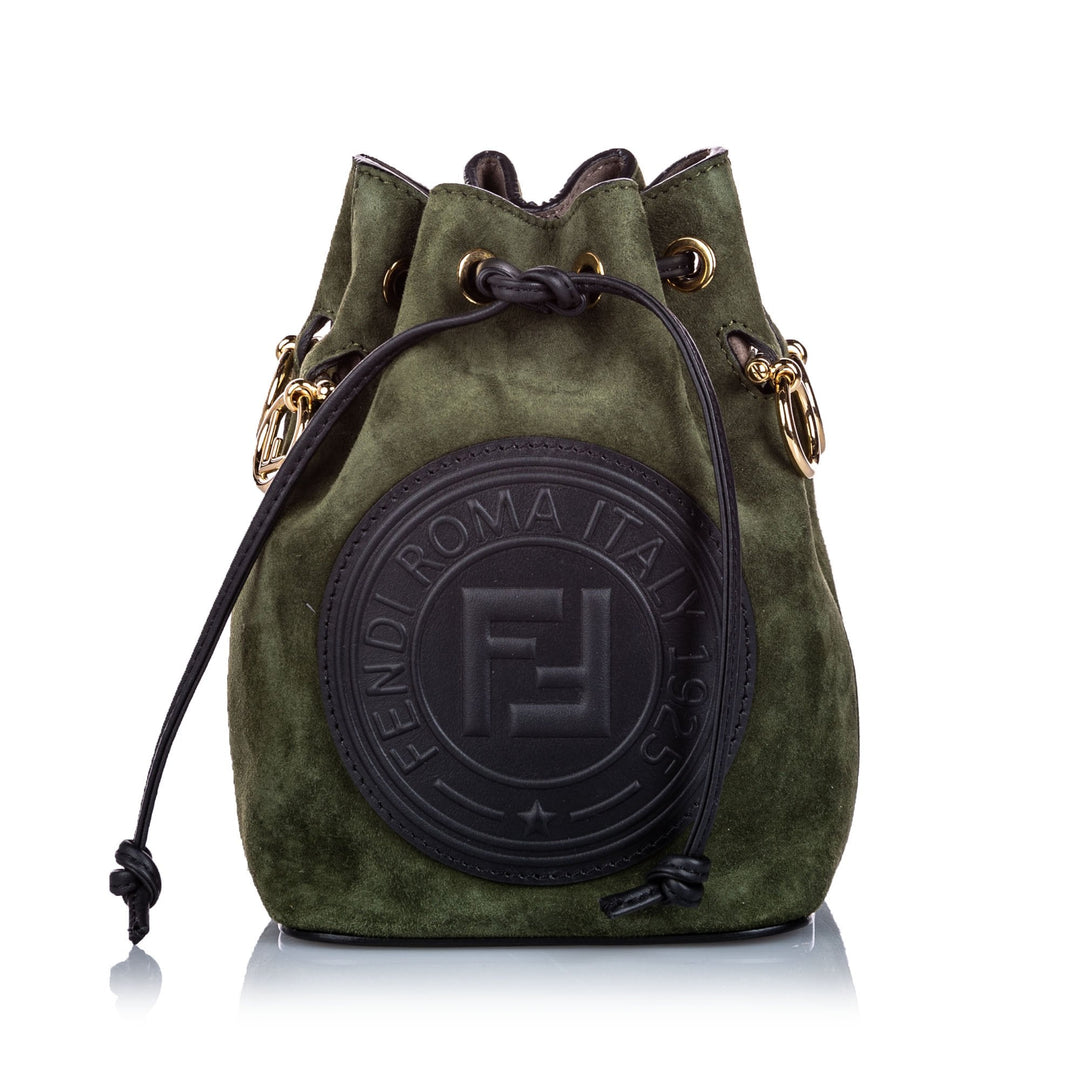 Pre-Loved Fendi Green Suede Leather Mini Mon Tresor Italy