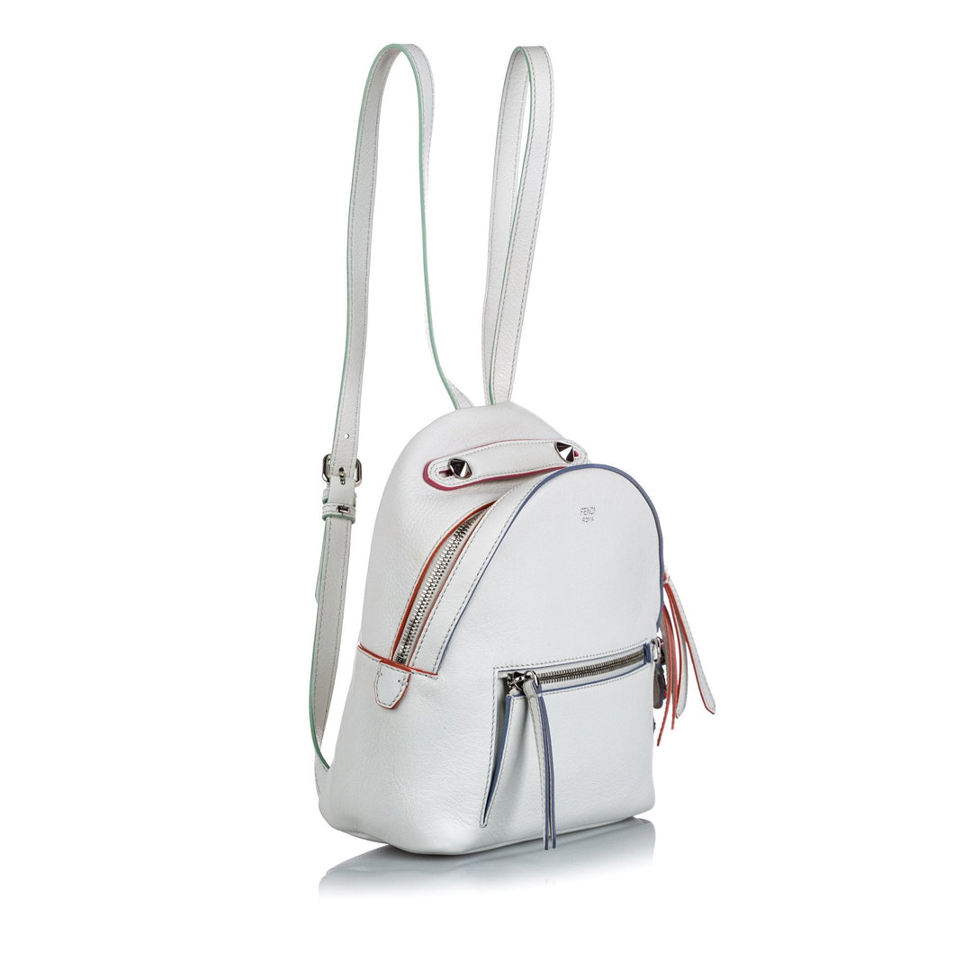 Pre-Loved Fendi White Others Leather Mini By The Way Backpack ITALY