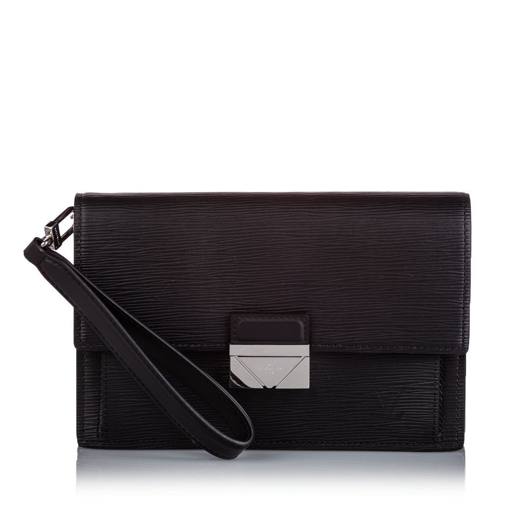 Pre-Loved Louis Vuitton Black Epi Leather Pochette Thames FRANCE