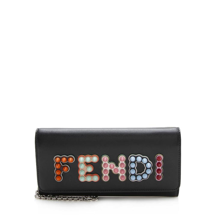 Fendi Calfskin Studded Wallet on Chain Bag (SHF-12445)