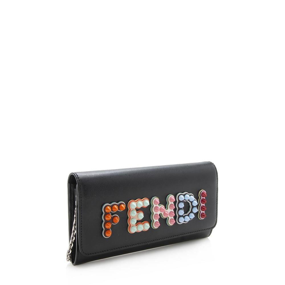 Fendi Calfskin Studded Wallet on Chain Bag (SHF-12445)